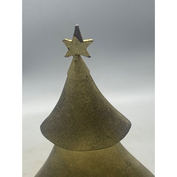 Christmas stocking hanger tree star layer gold metal 8.5" READ - Picture 3 of 7